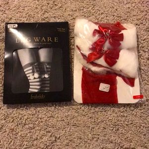 Two Christmas pantyhose! In a dark red and white look♥️